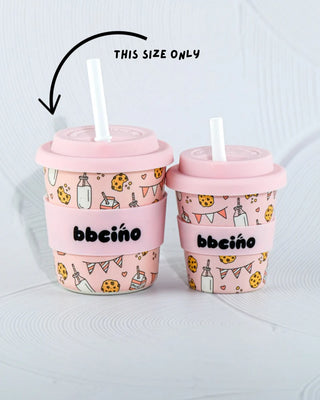 Reusable BambinoCino Bamboo Cup - Tough Cookie in Pink (240ml)
