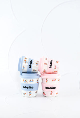 Reusable Bambinocino Bamboo Cup - Dash in Blue (240ml)