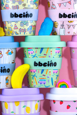 Reusable Babycino Bamboo Cup - Beach Bums (120ml)