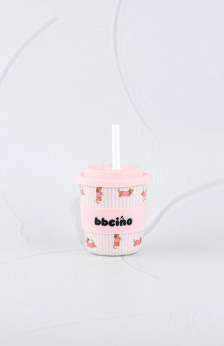 Reusable Bambinocino Bamboo Cup - Dash in Pink (240ml)