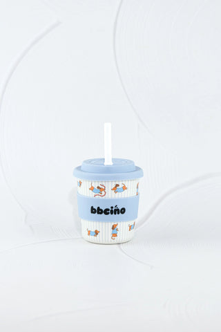 Reusable Bambinocino Bamboo Cup - Dash in Blue (240ml)