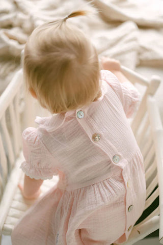 Pink Muslin Trim Dress
