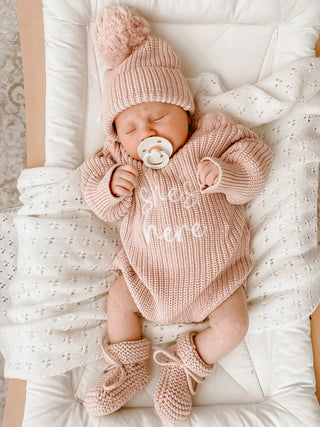 Announcement Bundle - 'She's Here' Chunky Knit Set