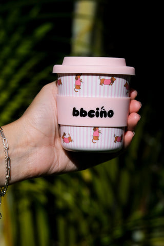Reusable Bambinocino Bamboo Cup - Dash in Pink (240ml)