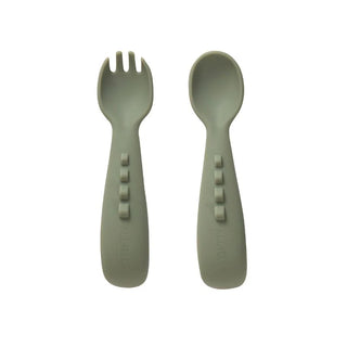 Silicone comfy grip cutlery – Spoon + Fork Set - Olive
