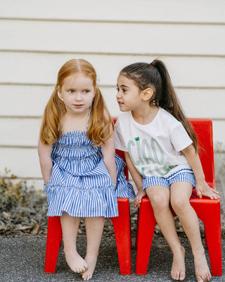 SUMMER VACAY BLUE STRIPE DRESS 3-7 YRS