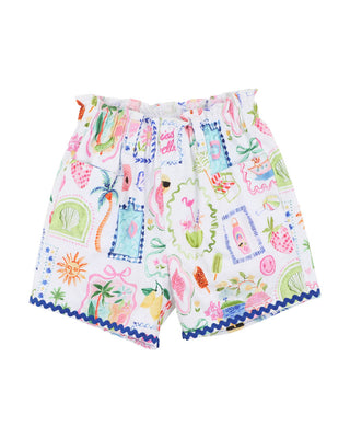 SUMMER VACAY RIC RAC SHORTS 3-7 YRS