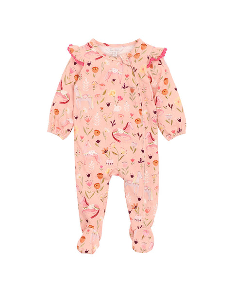 WILD HORSES LS ZIP ONESIE