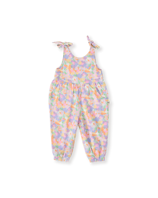 PASTEL BOUQUET TIFFANY TIE OVERALLS