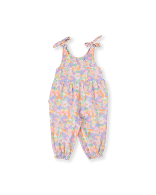 PASTEL BOUQUET TIFFANY TIE OVERALLS