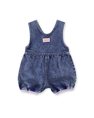 NINA PASTEL PETALS DENIM ROMPER