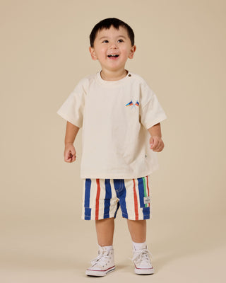 90'S BOLD STRIPE NOAH DENIM POCKET SHORTS