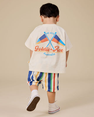 90'S BOLD STRIPE NOAH DENIM POCKET SHORTS