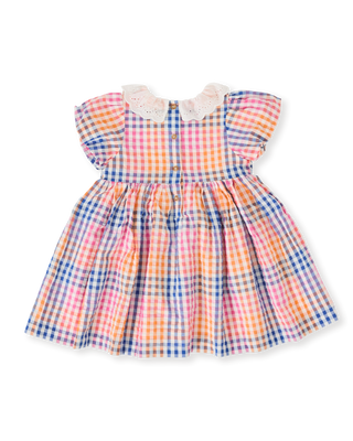 RAINBOW GINGHAM FLO SMOCKED DRESS