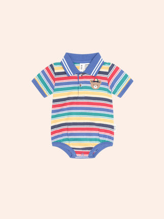VINTAGE STRIPE HUX POLO ROMPER