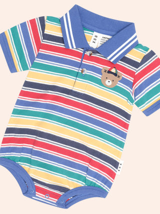 VINTAGE STRIPE HUX POLO ROMPER