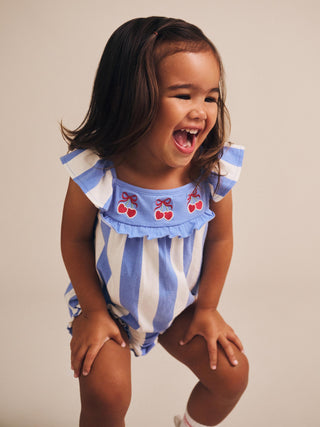 Seaside Cherry Stripe Playsuit