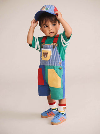 COLOUR BLOCK POCKET SHORTALL