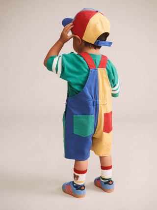 COLOUR BLOCK POCKET SHORTALL