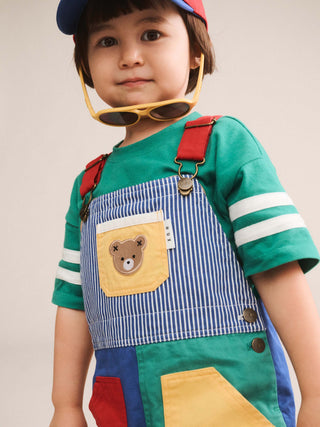 COLOUR BLOCK POCKET SHORTALL