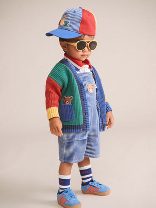 COBALT STRIPE CARPENTER SHORTALL