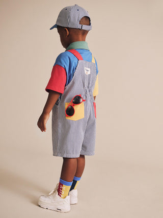 Classic Stripe Short Overalls