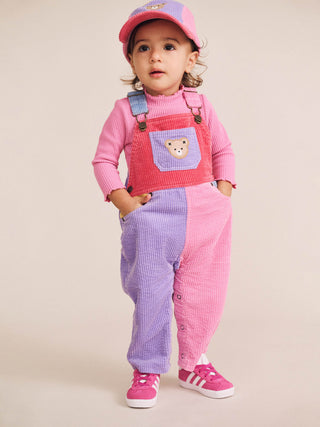 COLOUR BLOCK GIRL CORD OVERALLS
