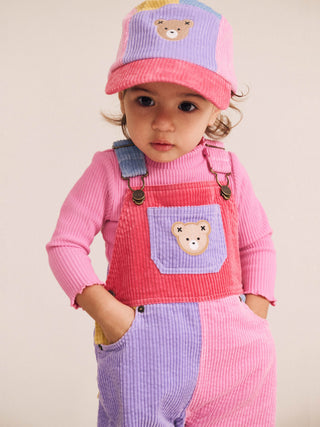 COLOUR BLOCK GIRL CORD OVERALLS