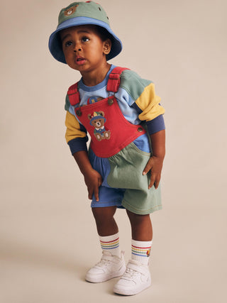 Denim Short Overalls Multicolour