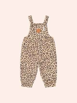 LEOPARD PRINT DENIM OVERALLS