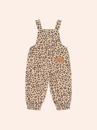 LEOPARD PRINT DENIM OVERALLS