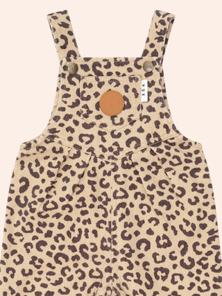 LEOPARD PRINT DENIM OVERALLS