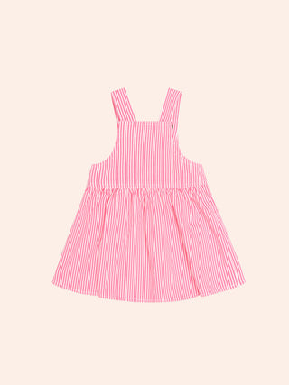STRAWBERRY EMB STRIPE PINAFORE