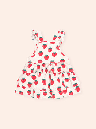 STRAWBERRY TIERED PINAFORE