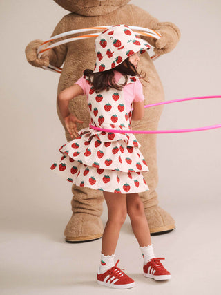 STRAWBERRY TIERED PINAFORE
