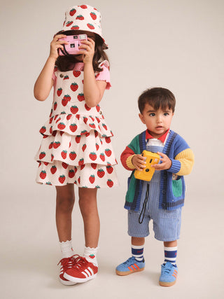 STRAWBERRY TIERED PINAFORE