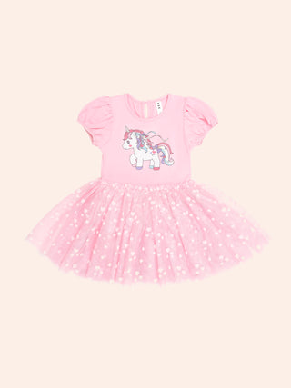 MAGICAL UNICORN PUFF SLV TULLE DRESS