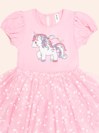MAGICAL UNICORN PUFF SLV TULLE DRESS