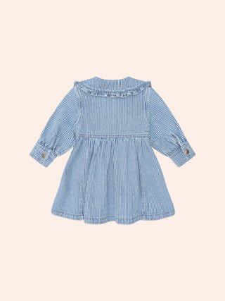 VINTAGE BOW COLLAR DENIM DRESS