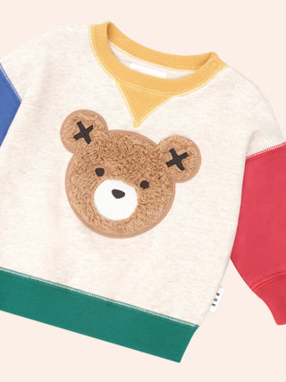FURRY HUXBEAR COLOUR BLOCK SWEATSHIRT