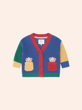 COLOUR BLOCK VARSITY HUX CARDI