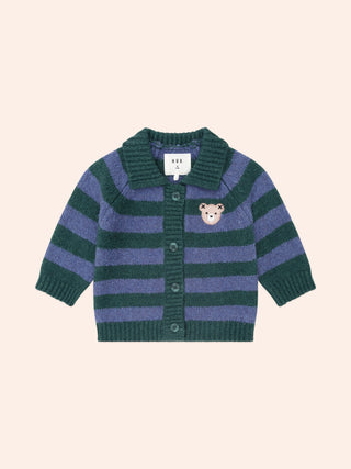 CLASSIC STRIPE COLLAR KNIT CARDI