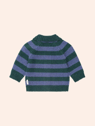 CLASSIC STRIPE COLLAR KNIT CARDI