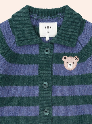 CLASSIC STRIPE COLLAR KNIT CARDI