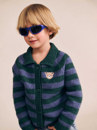 CLASSIC STRIPE COLLAR KNIT CARDI