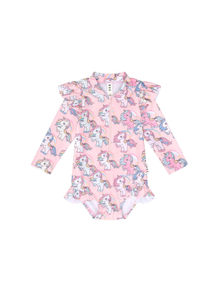 RAINBOW UNICORN  ZIP SWIMSUIT