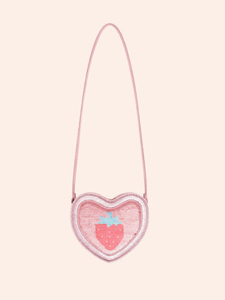 STRAWBERRY SEQUIN HEART BAG