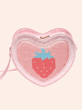 STRAWBERRY SEQUIN HEART BAG