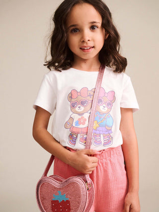 STRAWBERRY SEQUIN HEART BAG