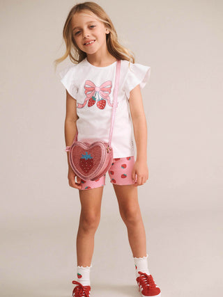 STRAWBERRY SEQUIN HEART BAG